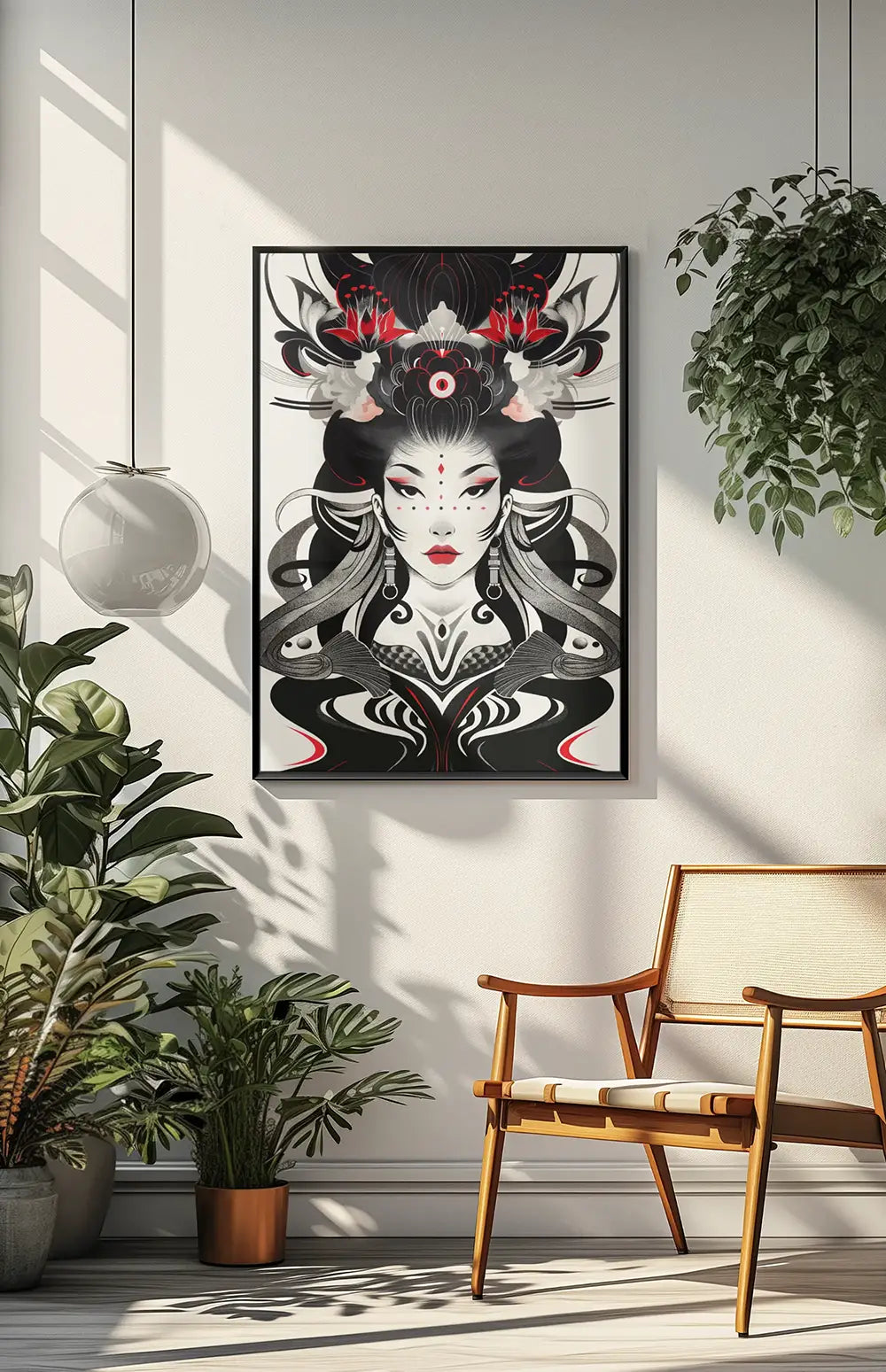 Framed Canvas Warrior Geisha Prints