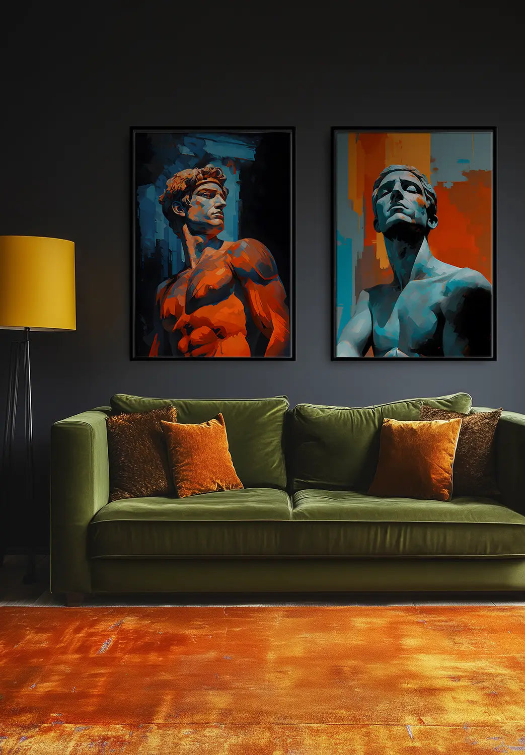 Modern Greek Man Blue - Framed Canvas