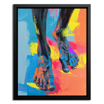 Framed Canvas of colorful feet