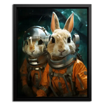 Framed Canvas of Bunny Astronaut