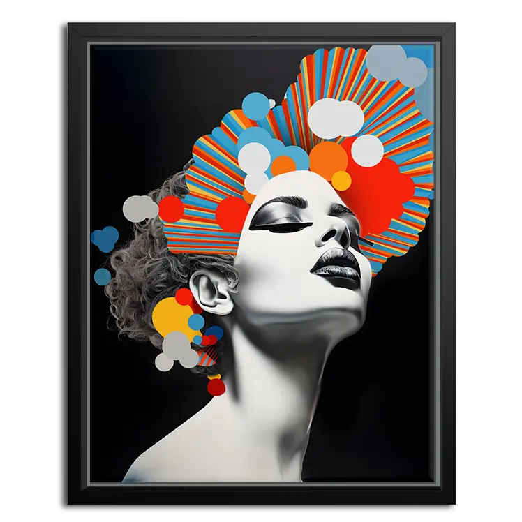 Framed Canvas Pop art women mind