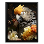 framed Canvas colorful parrot art