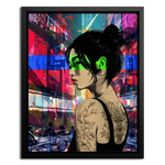 Framed Canvas of asian women with grunge background
