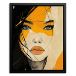 Framed Canvas of Asian girl with blue eye