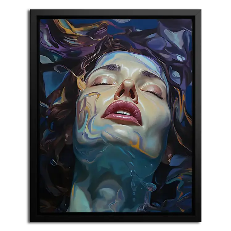 Framed Canvas Woman under water Liquid 3