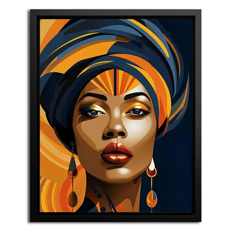 Framed Canvas of Women in turban