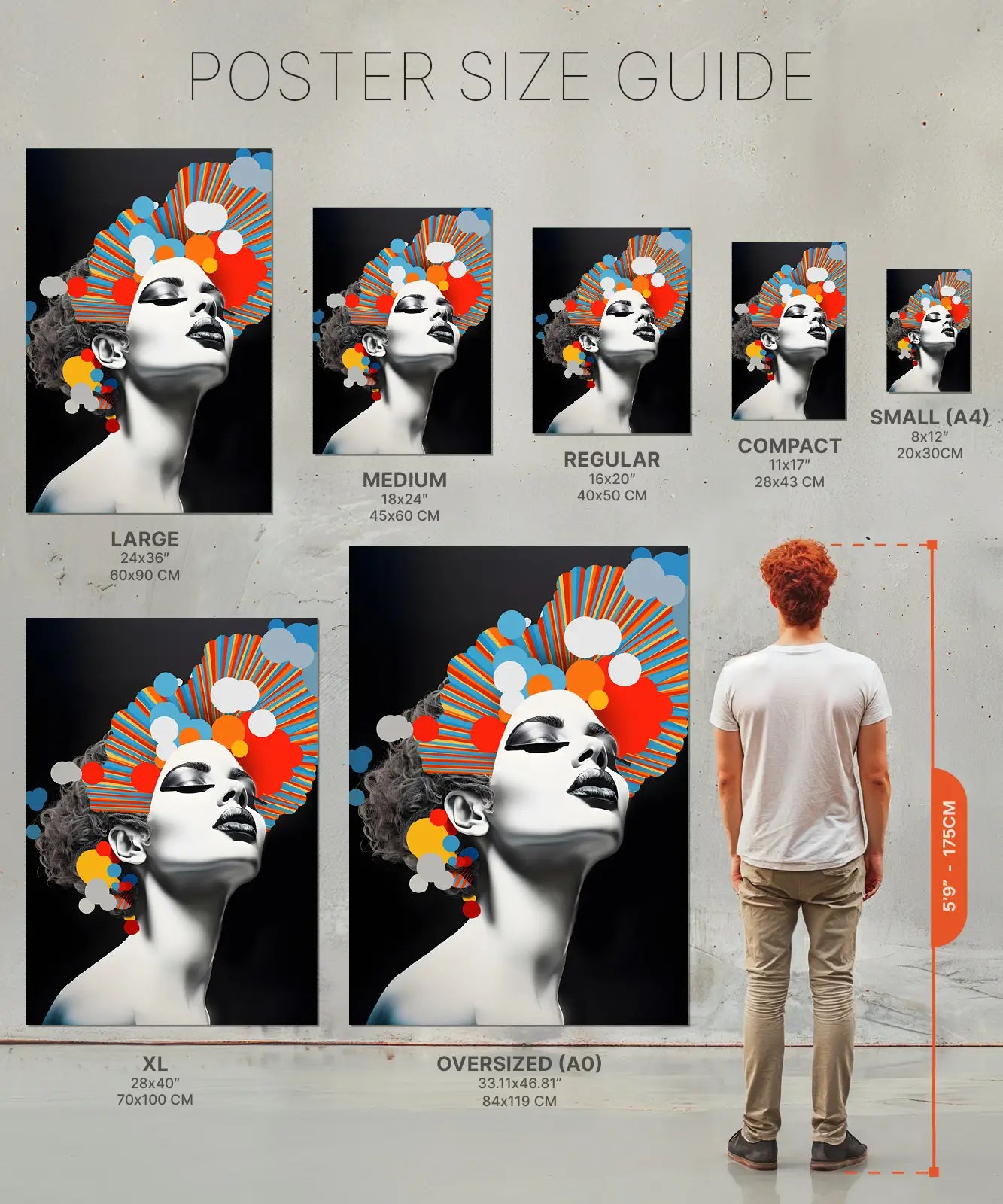 Size chart Poster of Women Mind Explosion