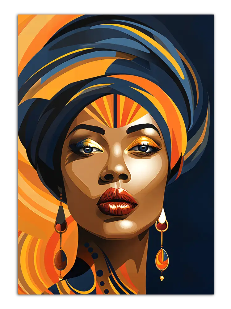 Poster Women Blue Turban