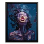 Size chart Framed Canvas Woman under water Liquid