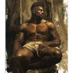 Poster Shirtless black man Poster Print