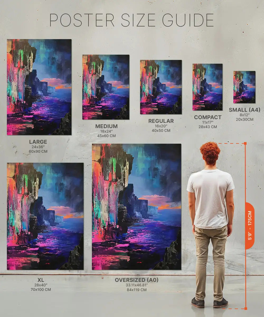 Chart size Poster Colorful rockcliff landscape painting 2
