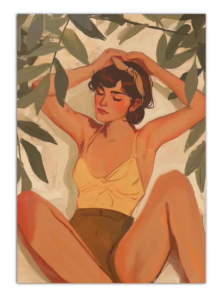 Poster Mockup of Girl under tree Print