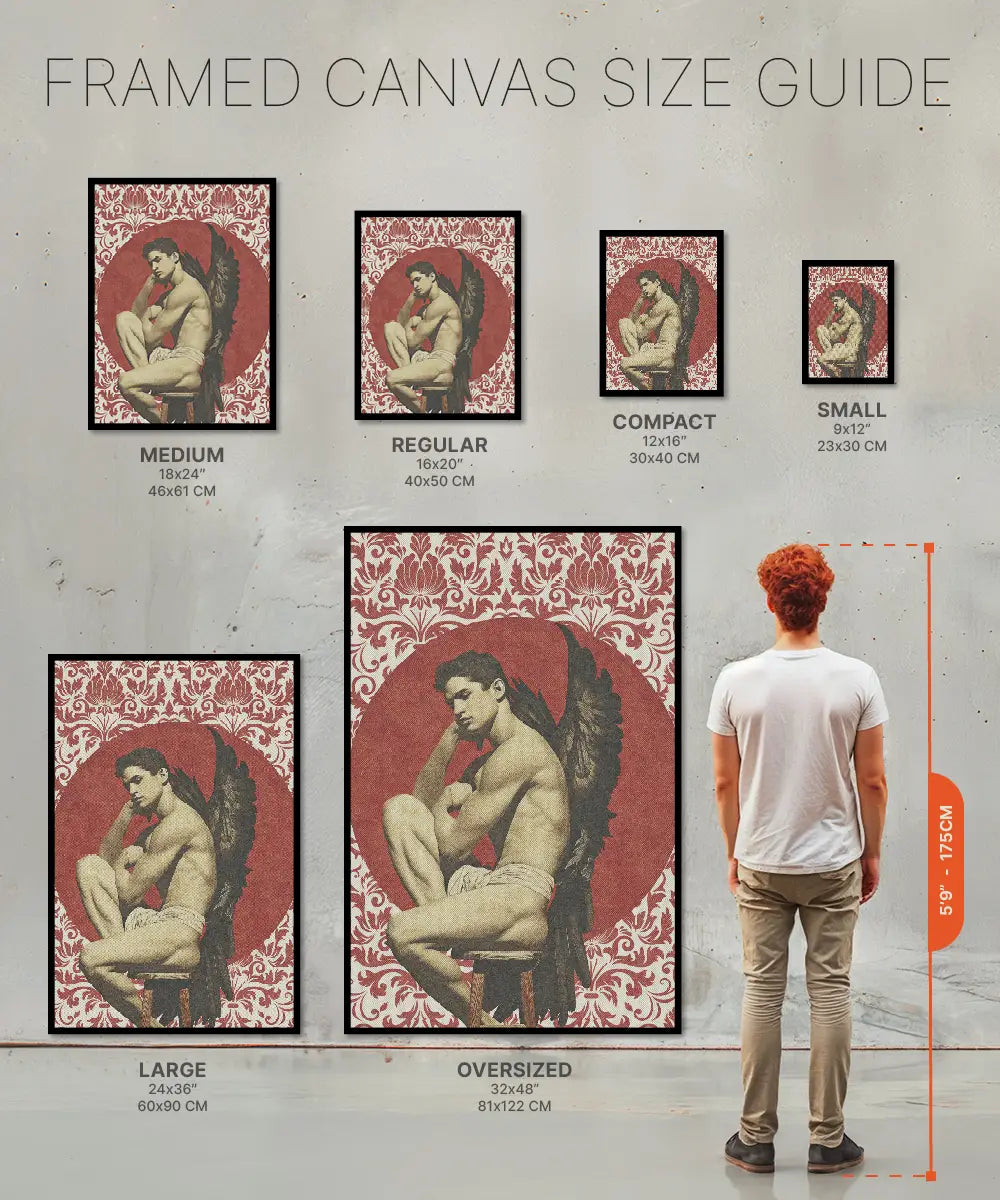 Vintage angel man sitting